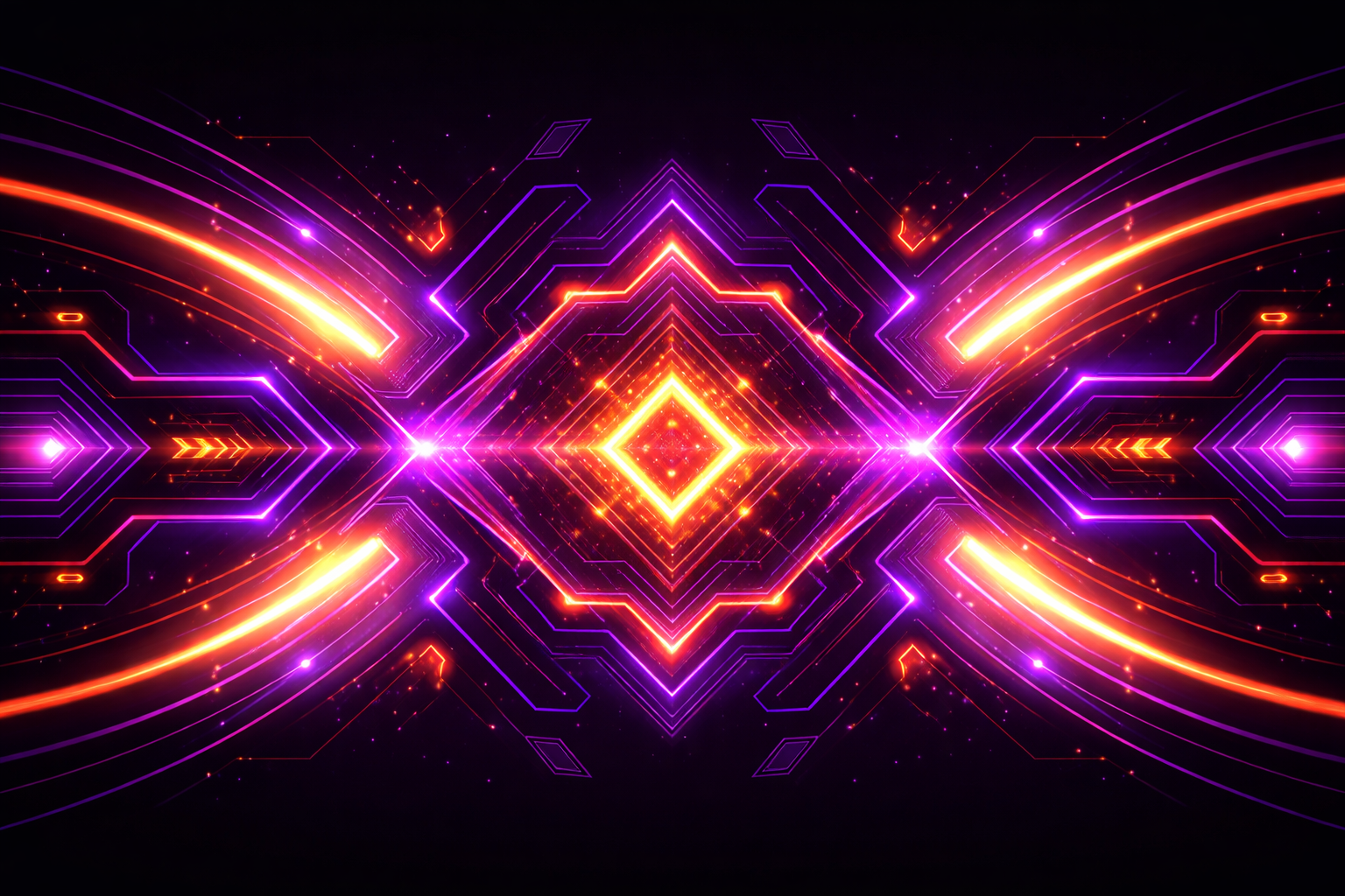 Soyut mor ve turuncu dijital desen